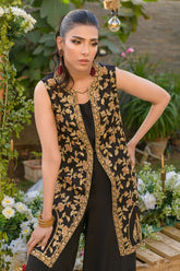 Alishba Kashif - ZARMINA - Black - R.Silk - 4 Piece